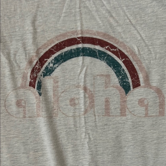 EUC Aerie Off White Sleeveless T-shirt Dress with Rainbow Graphic Small - Picture 5 of 9